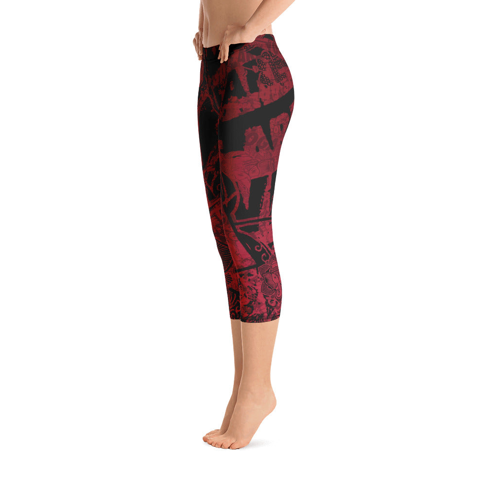 WAYdecay Capri Leggings Red