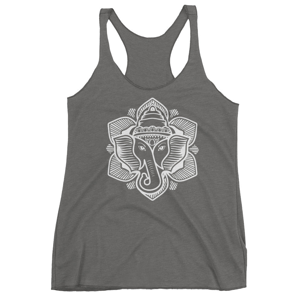 Classic Elephant Lotus Racerback Tri-Blend Tank
