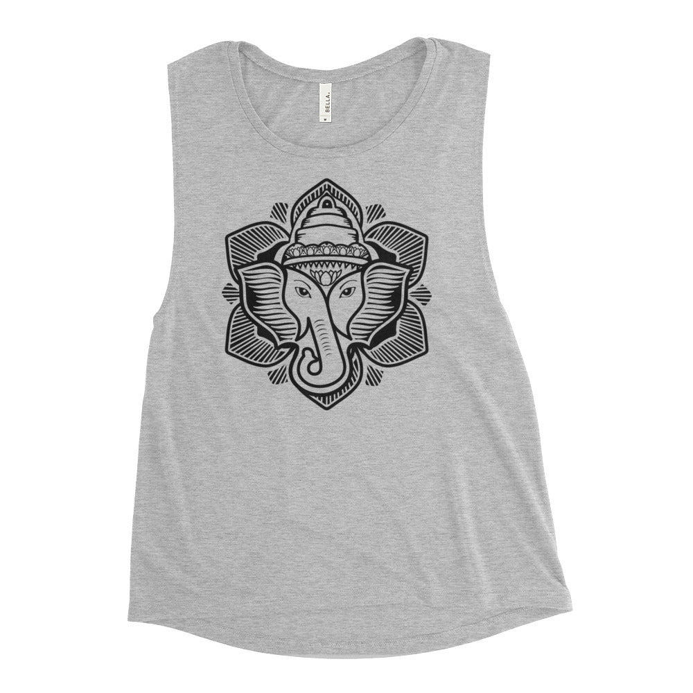Elephant Lotus Muscle Tee