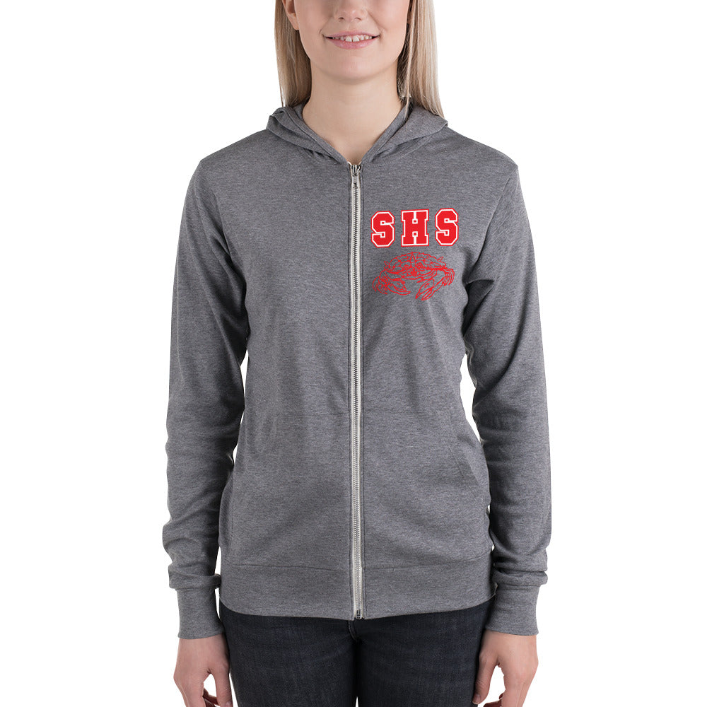 Seabreeze High School-Unisex Lightweight Zip Hoodie
