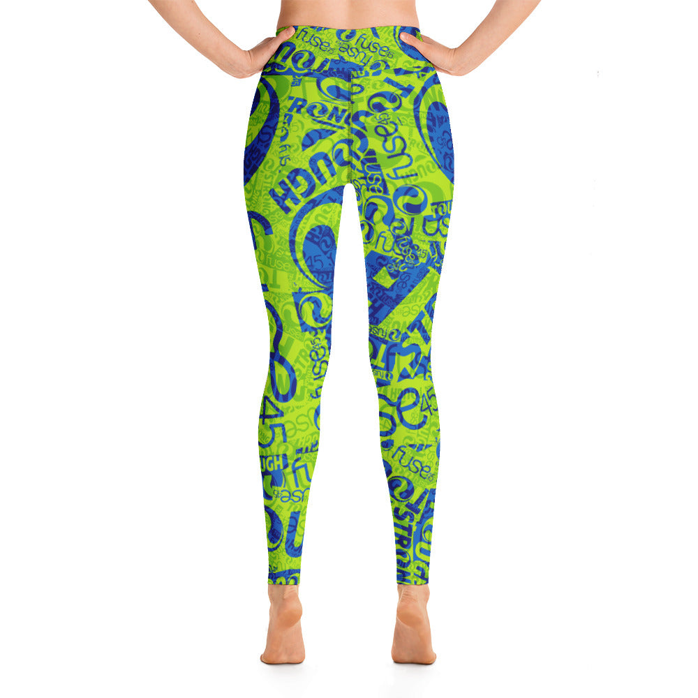 Fuse45-Allover Leggings Green&Blue