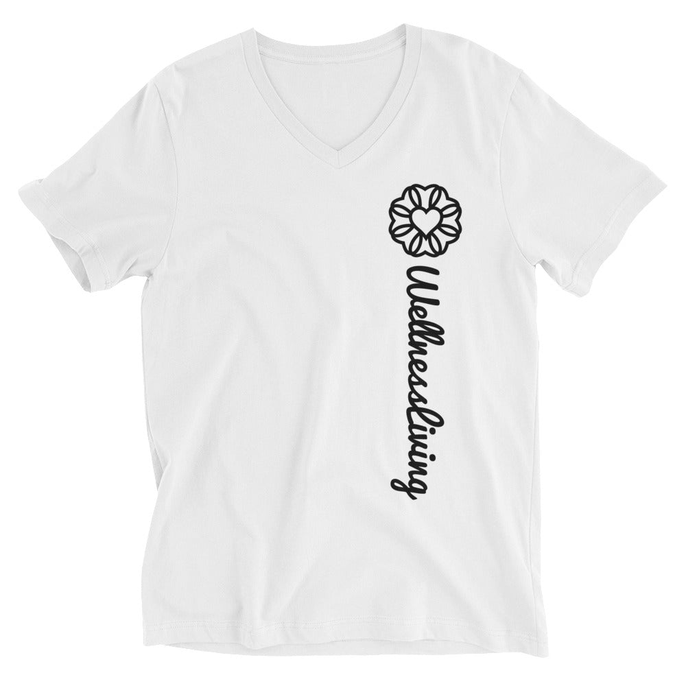 Wellness Living-Unisex Short Sleeve V-Neck T-Shirt