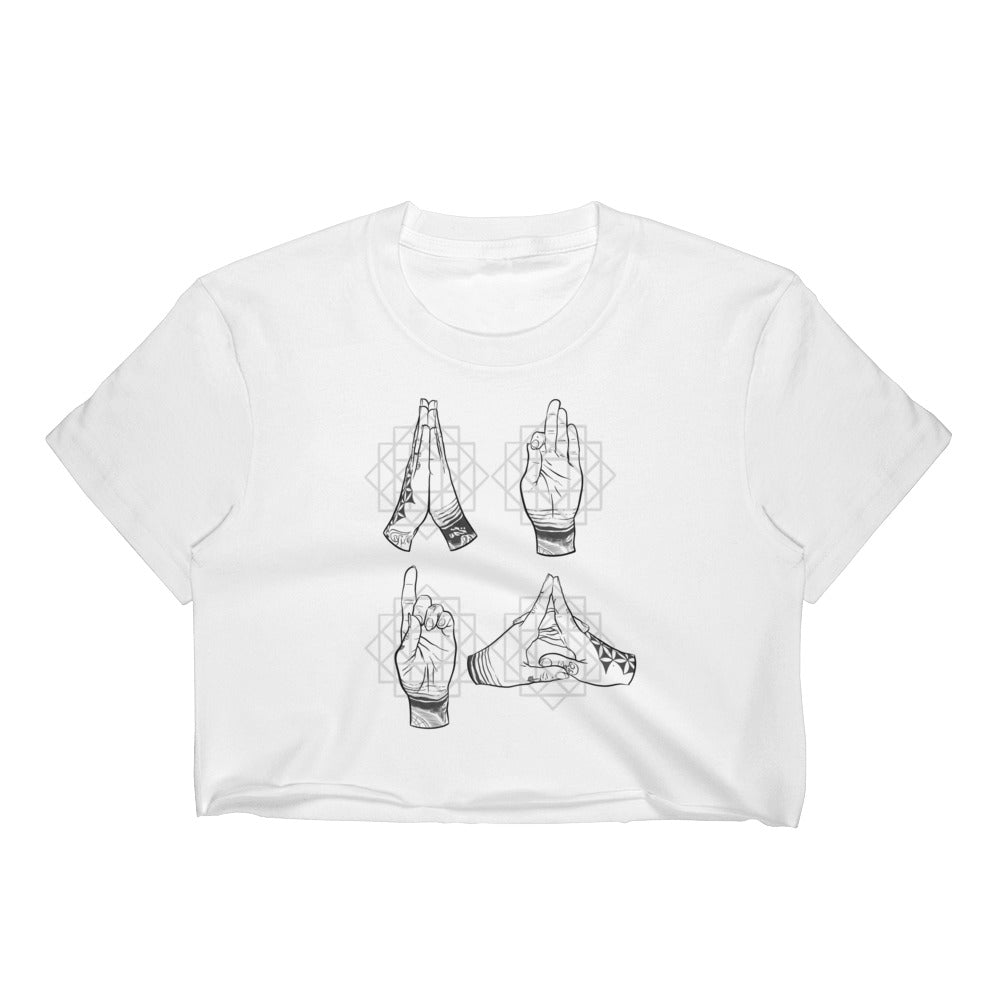Gianna Hand Mudras-Women's Crop Top