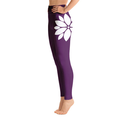 Hot Yoga Pasadena-Flower Hip Purple Leggings