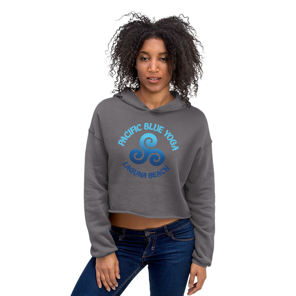 Pacific Blue Yoga-Crop Hoodie