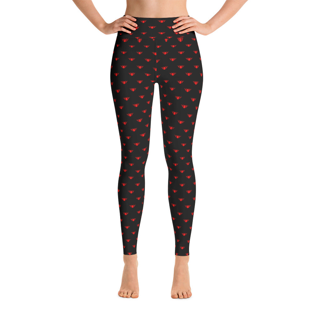 Black + Red Team Leggings