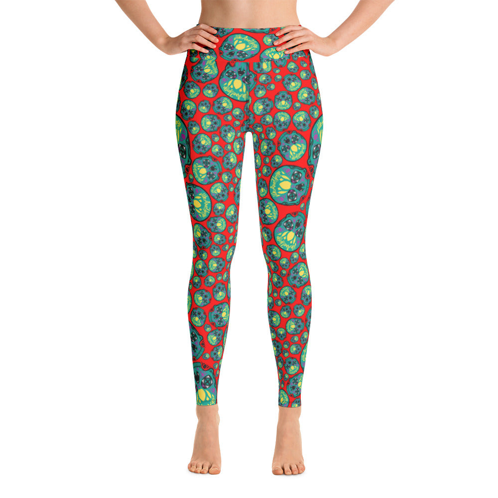 WAYskulls Red & Green Leggings