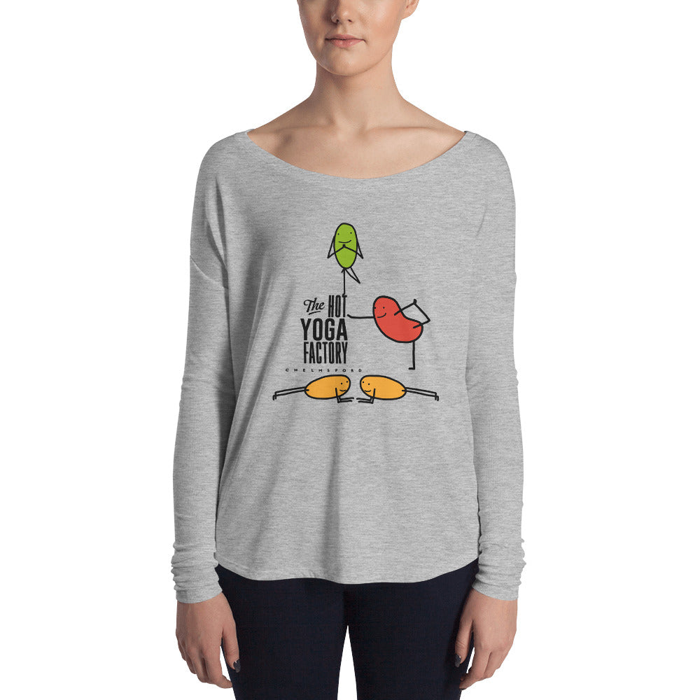 The Hot Yoga Factory-Ladies' Long Sleeve Tee Beans