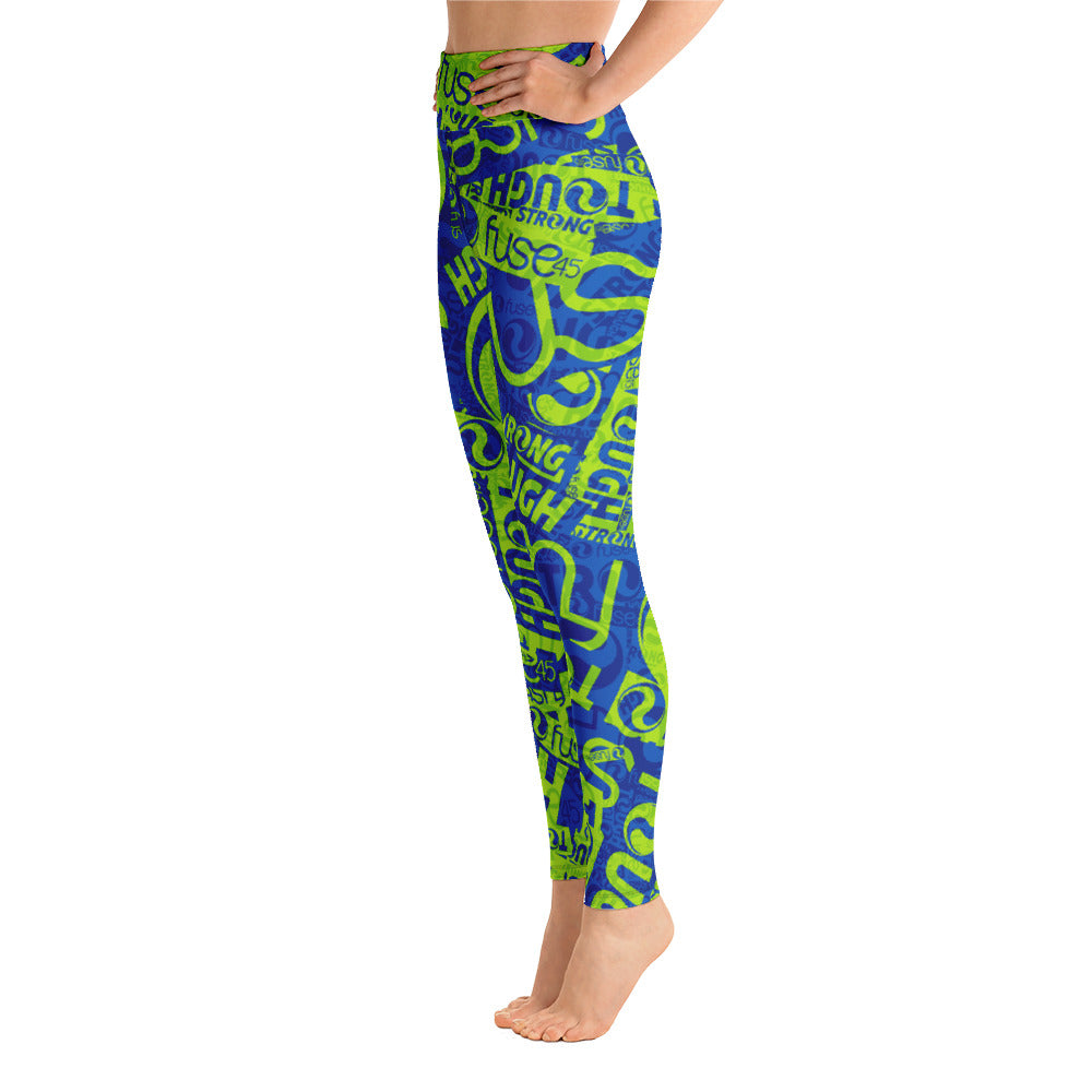 Fuse45-Allover Leggings Blue&Green
