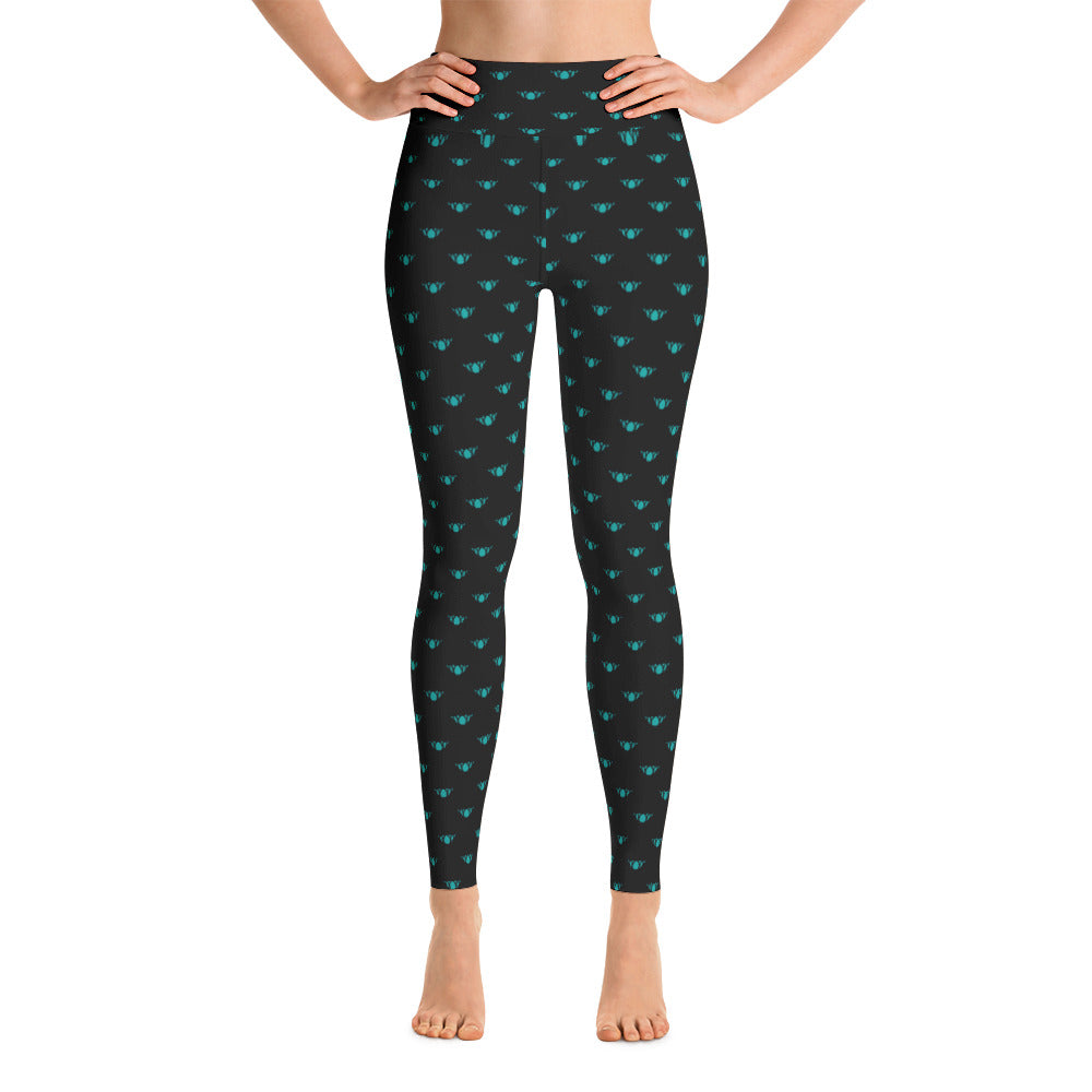 Black + Green Team Leggings