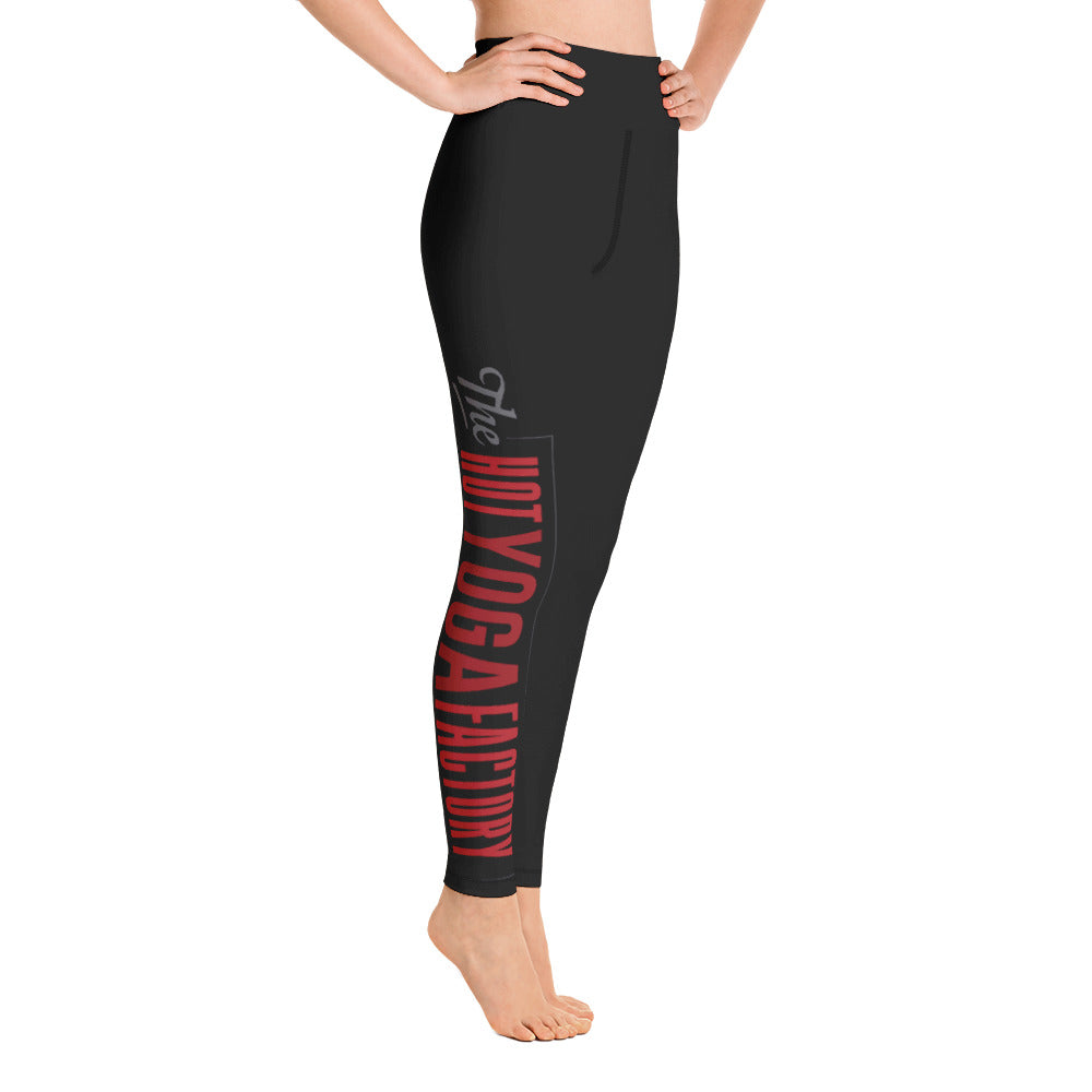 The Hot Yoga Factory-Side Logo Black Leggings