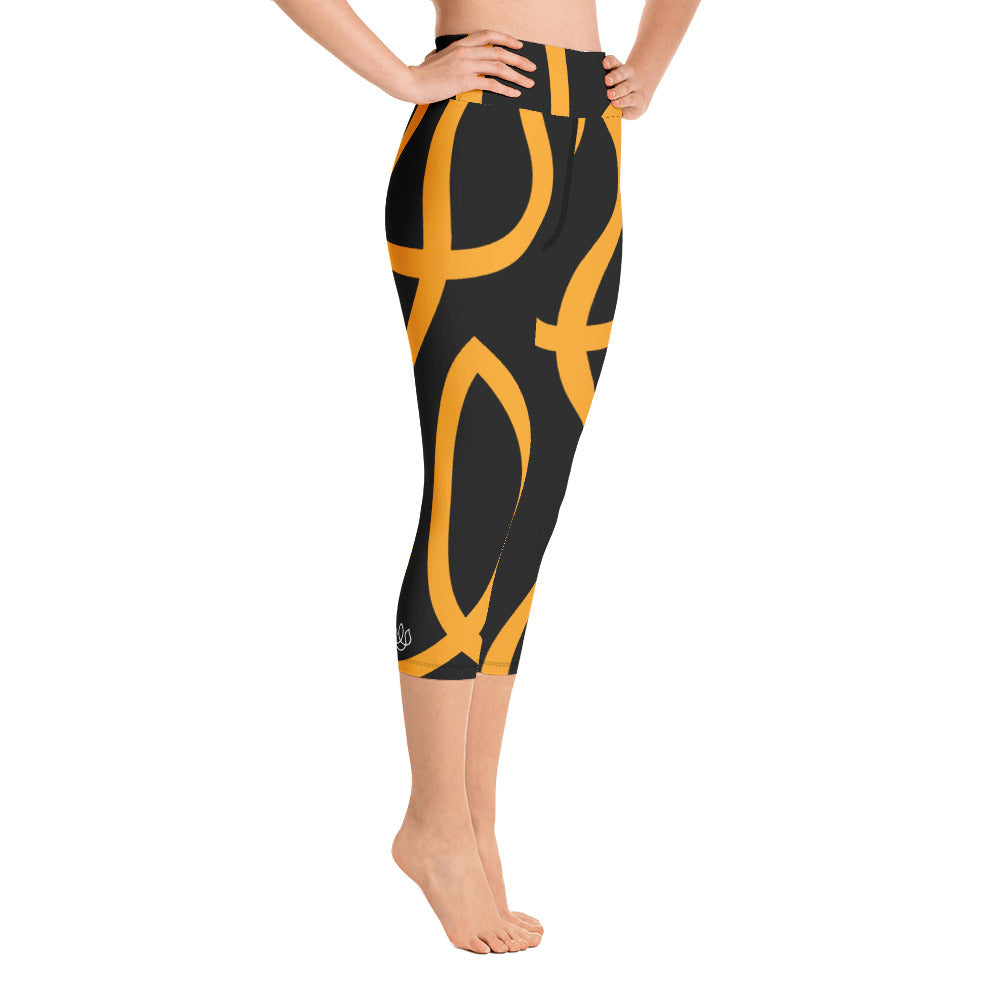 Original Hot Yoga Traverse City-Big Flame Capri  Leggings