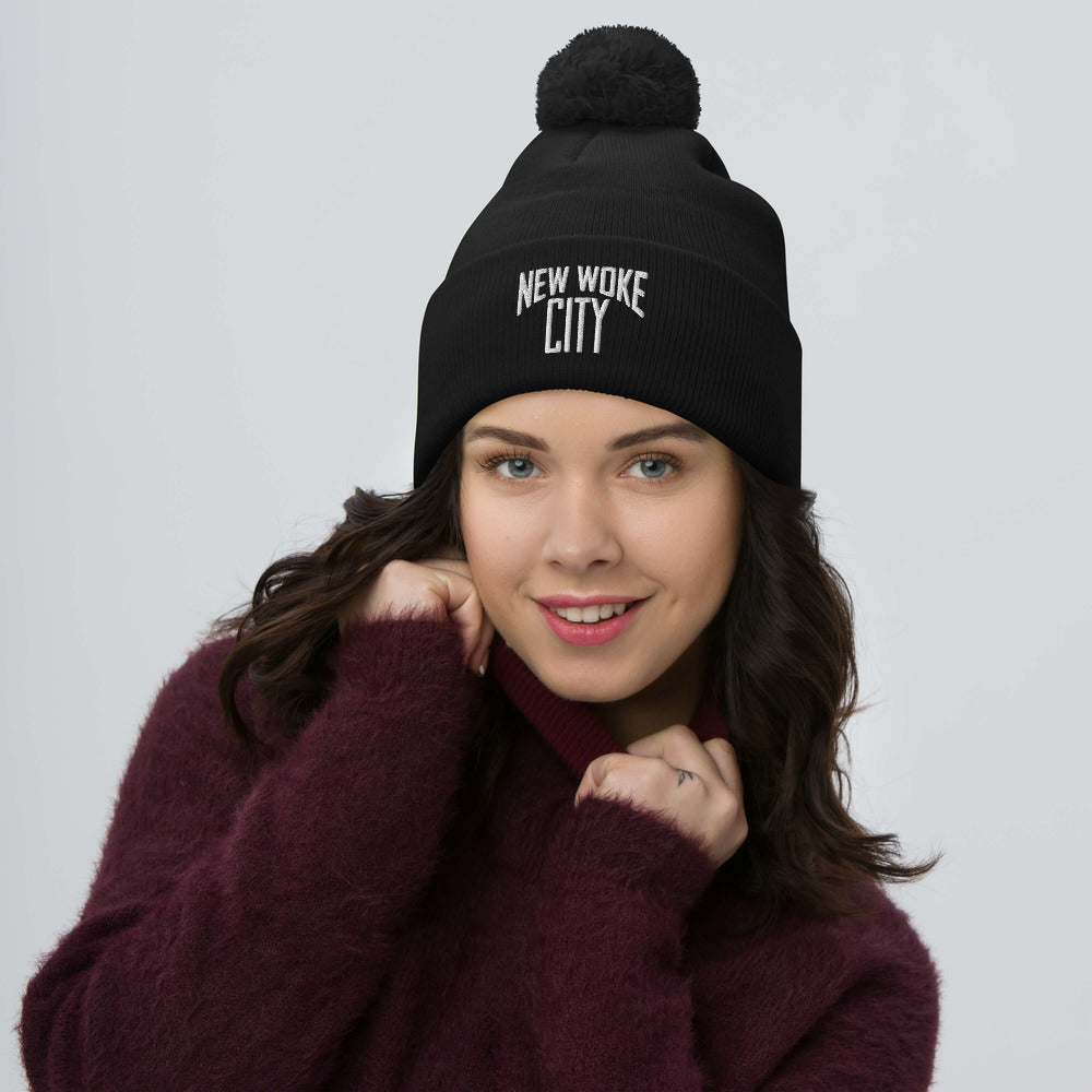 New Woke City-Pom-Pom Beanie