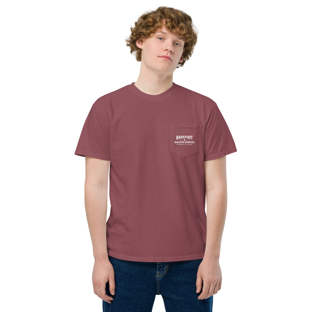 Barefoot Building-Unisex garment-dyed pocket t-shirt