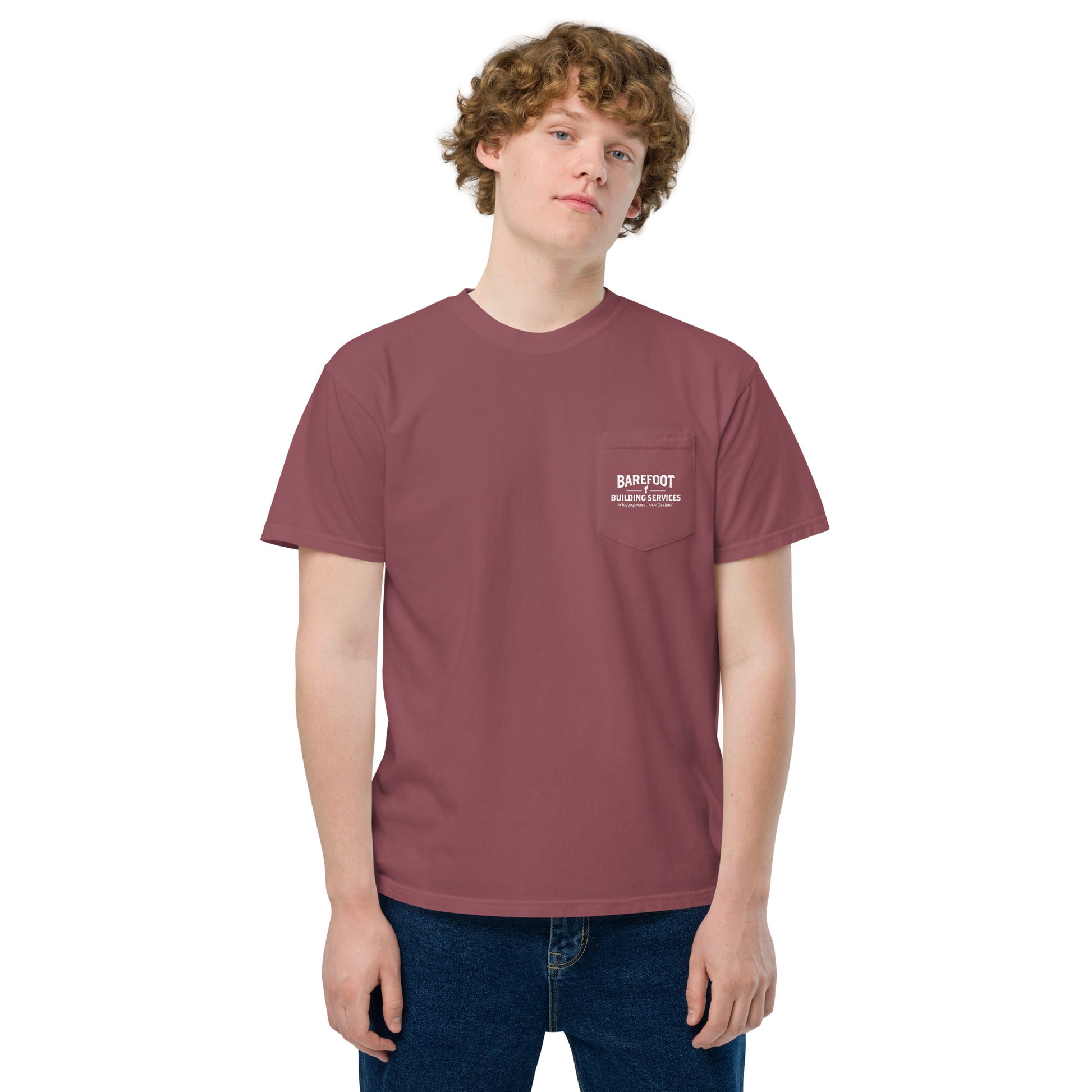 Barefoot Building-Unisex garment-dyed pocket t-shirt