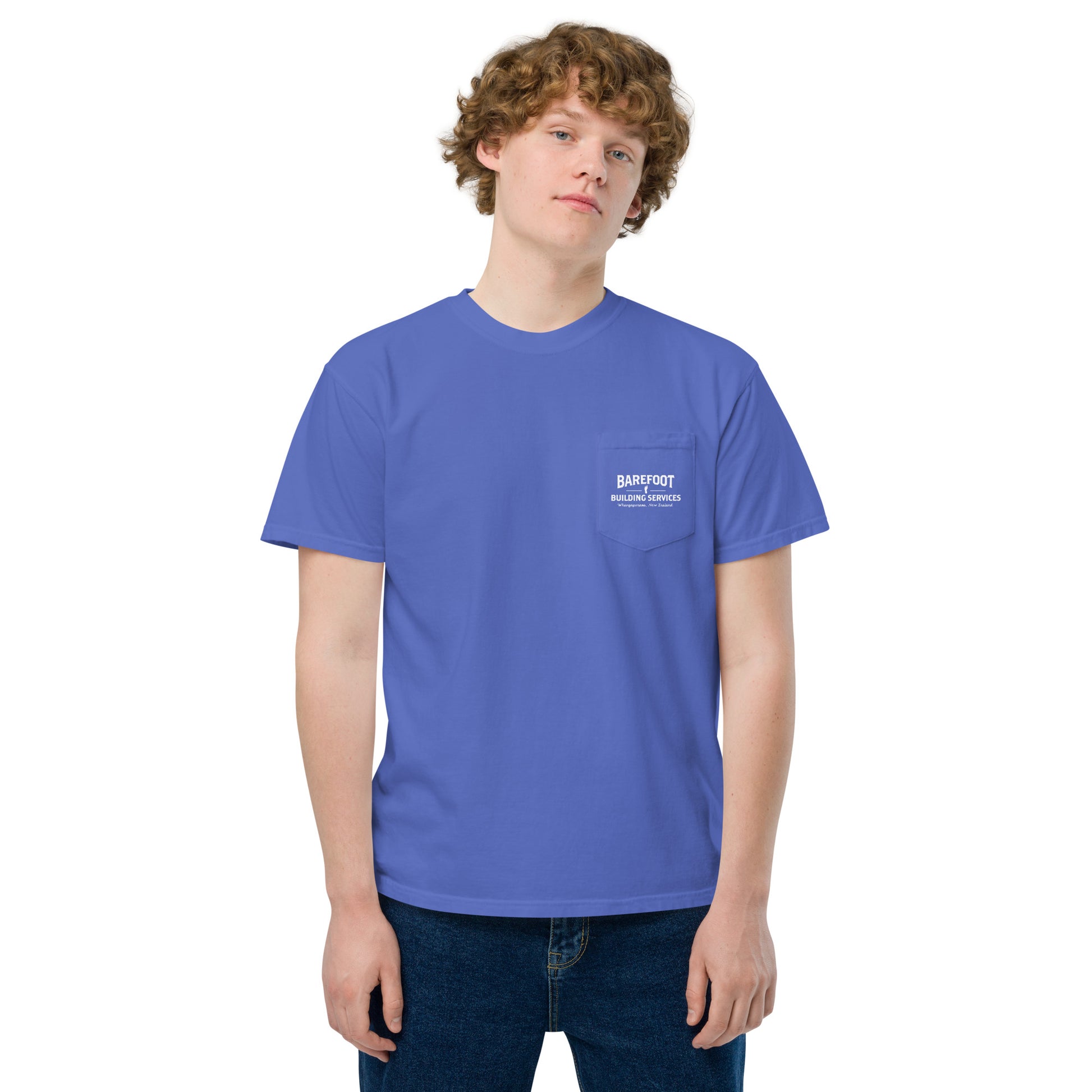 Barefoot Building-Unisex garment-dyed pocket t-shirt