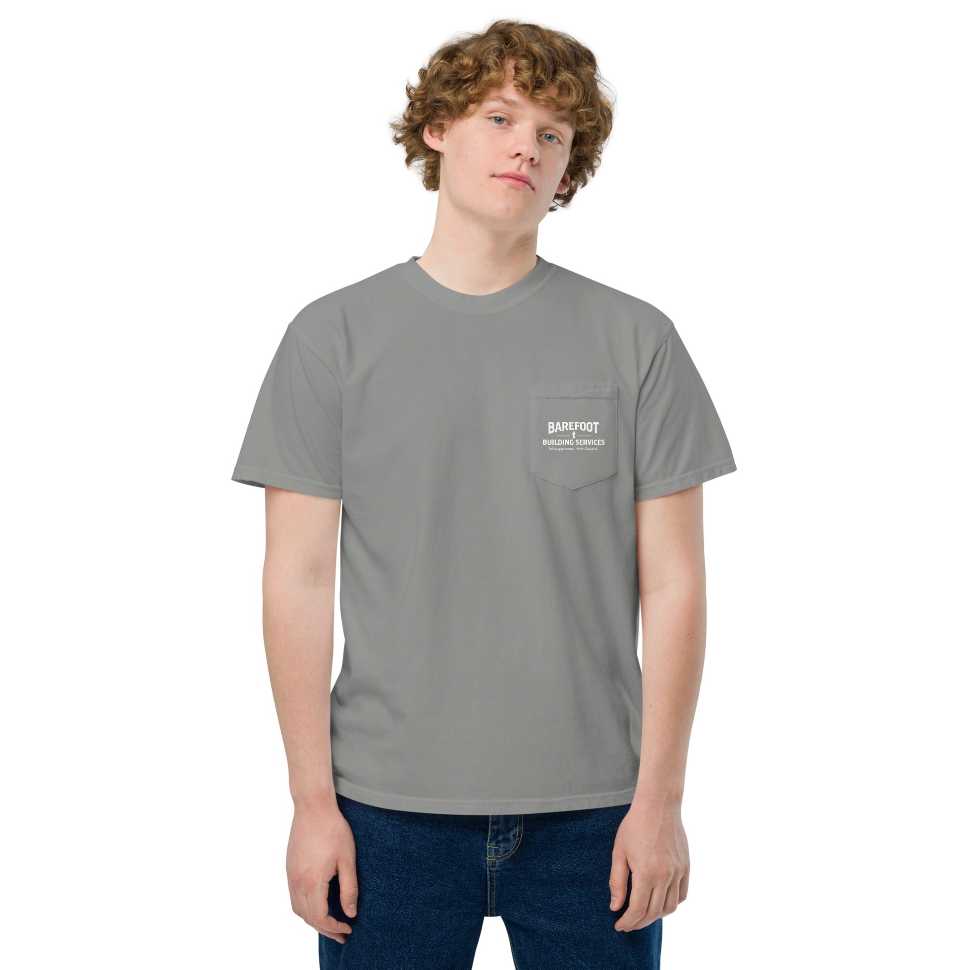 Barefoot Building-Unisex garment-dyed pocket t-shirt