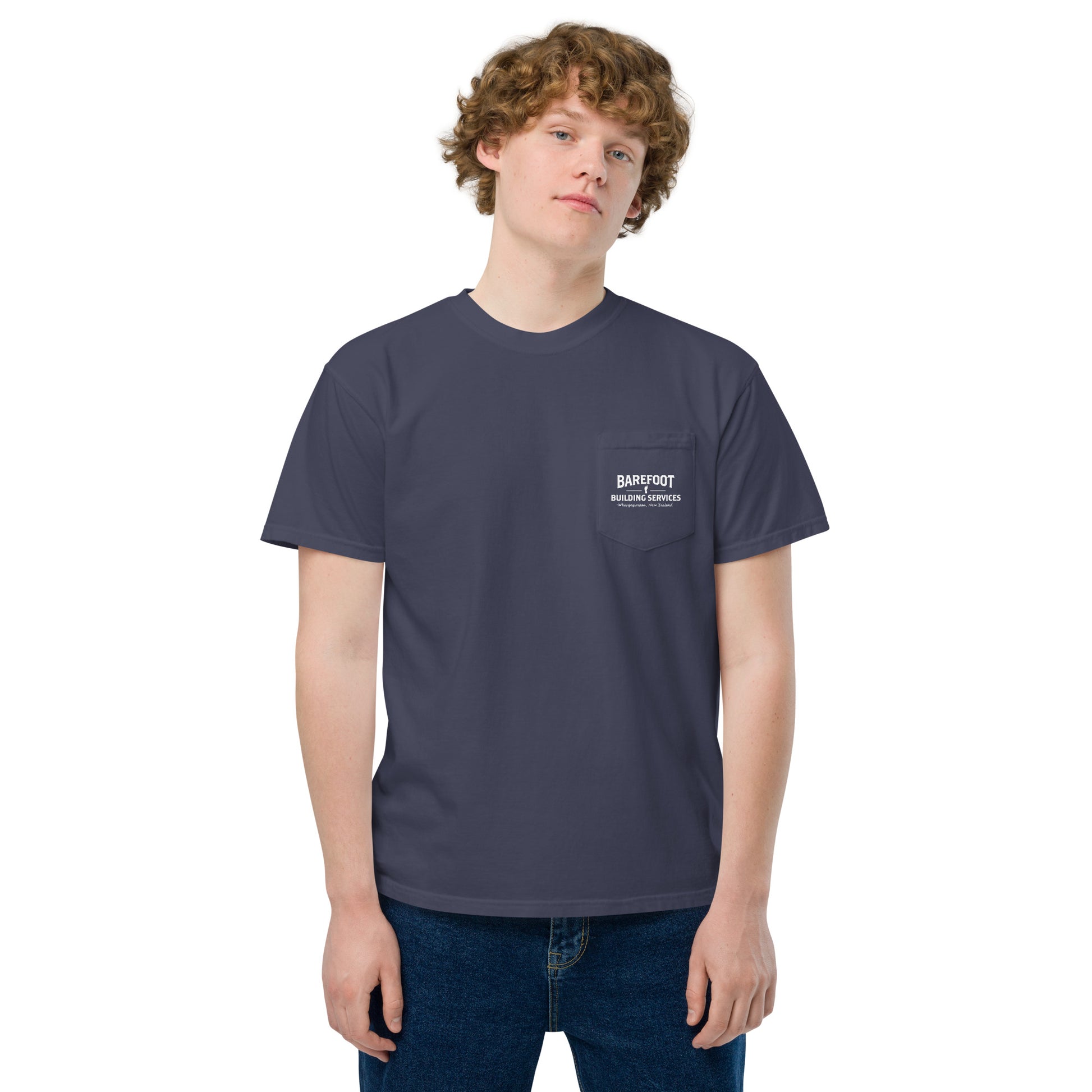 Barefoot Building-Unisex garment-dyed pocket t-shirt