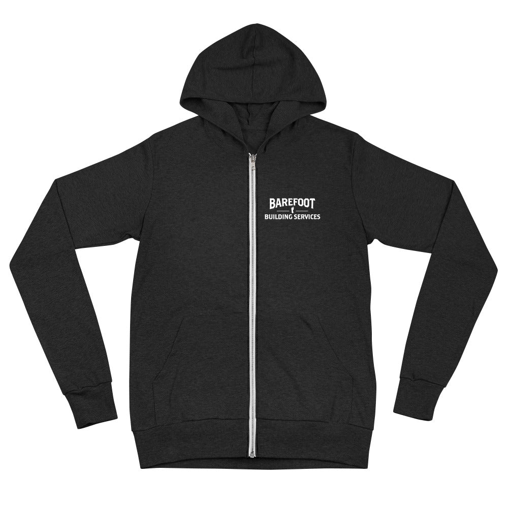 Barefoot Building Services-Unisex zip hoodie