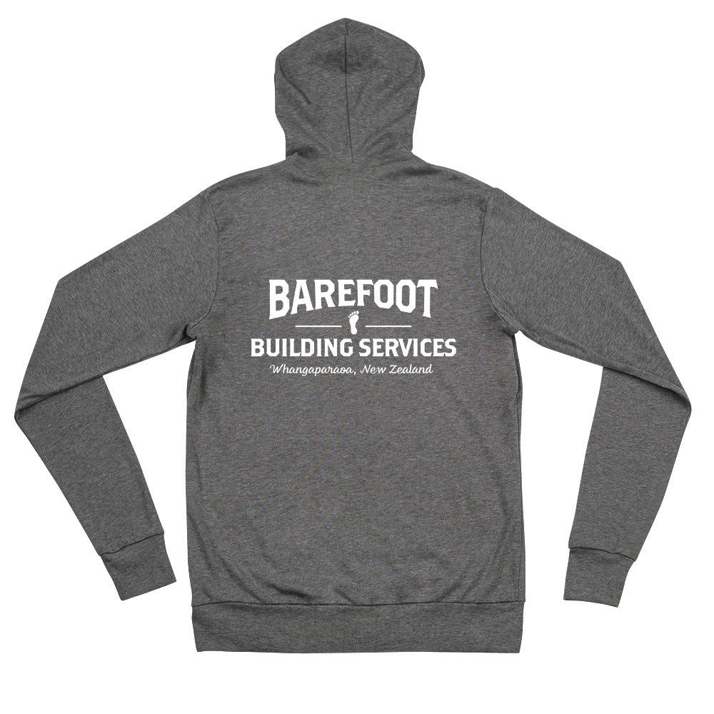 Barefoot Building Services-Unisex zip hoodie