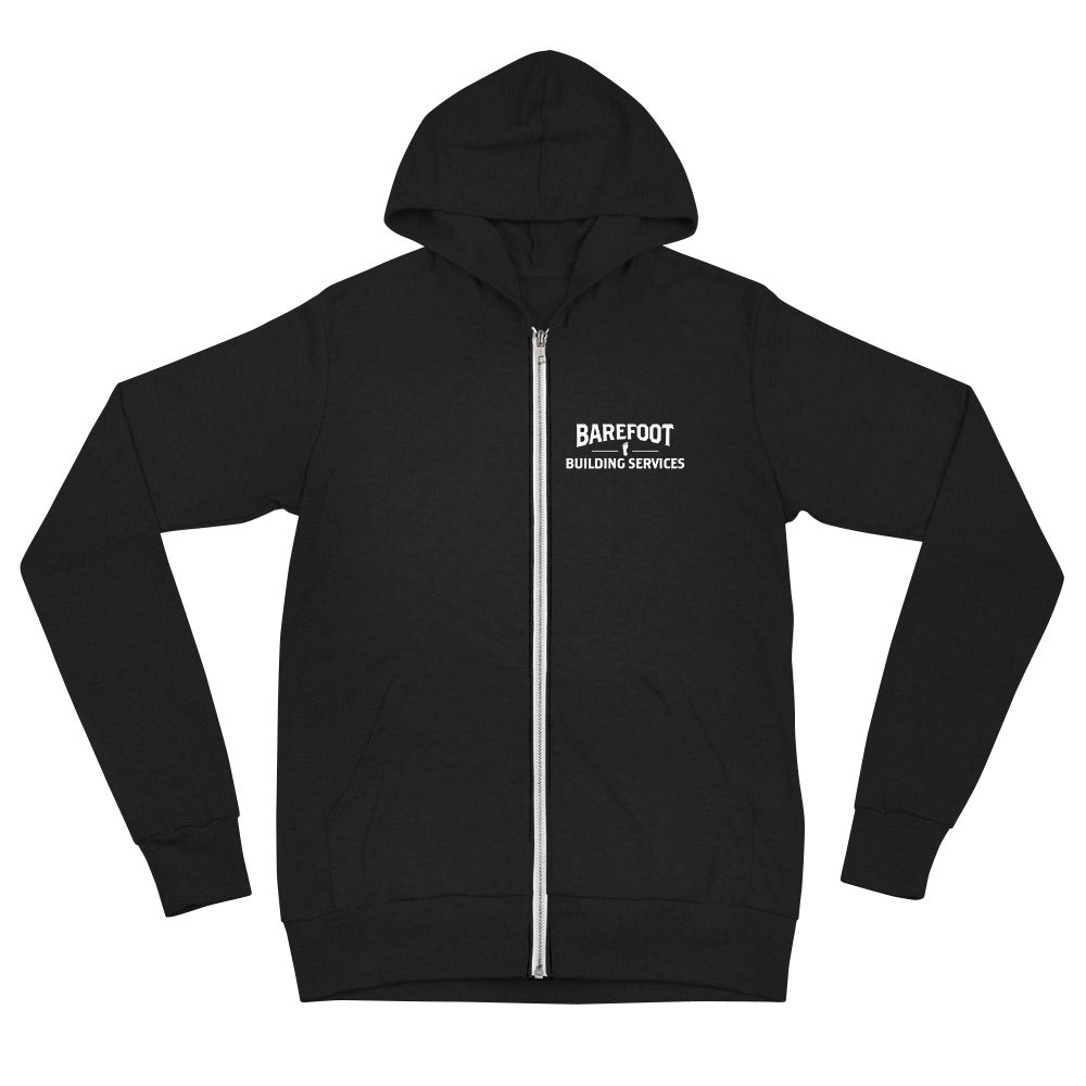Barefoot Building Services-Unisex zip hoodie