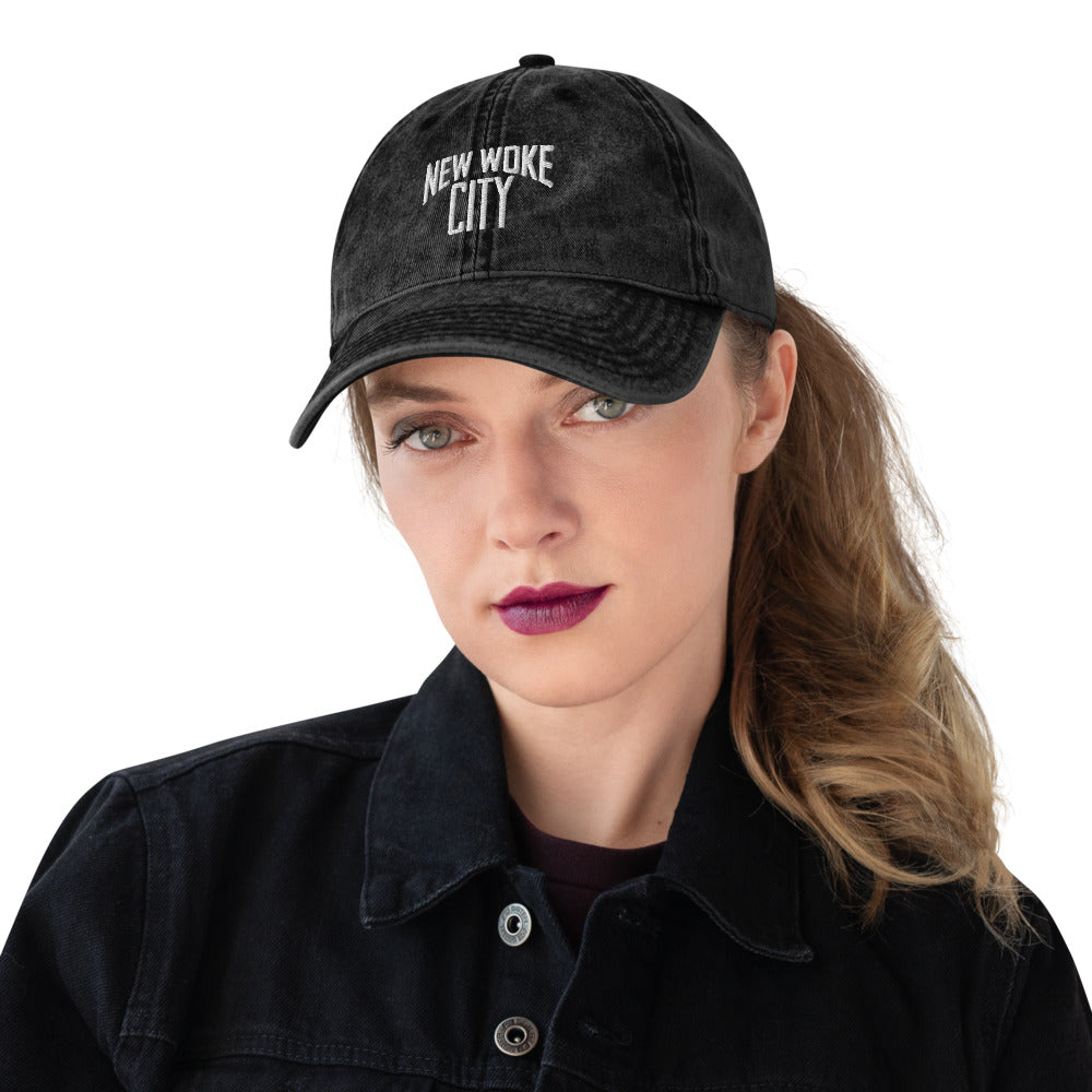 New Woke City-Vintage Cotton Twill Cap