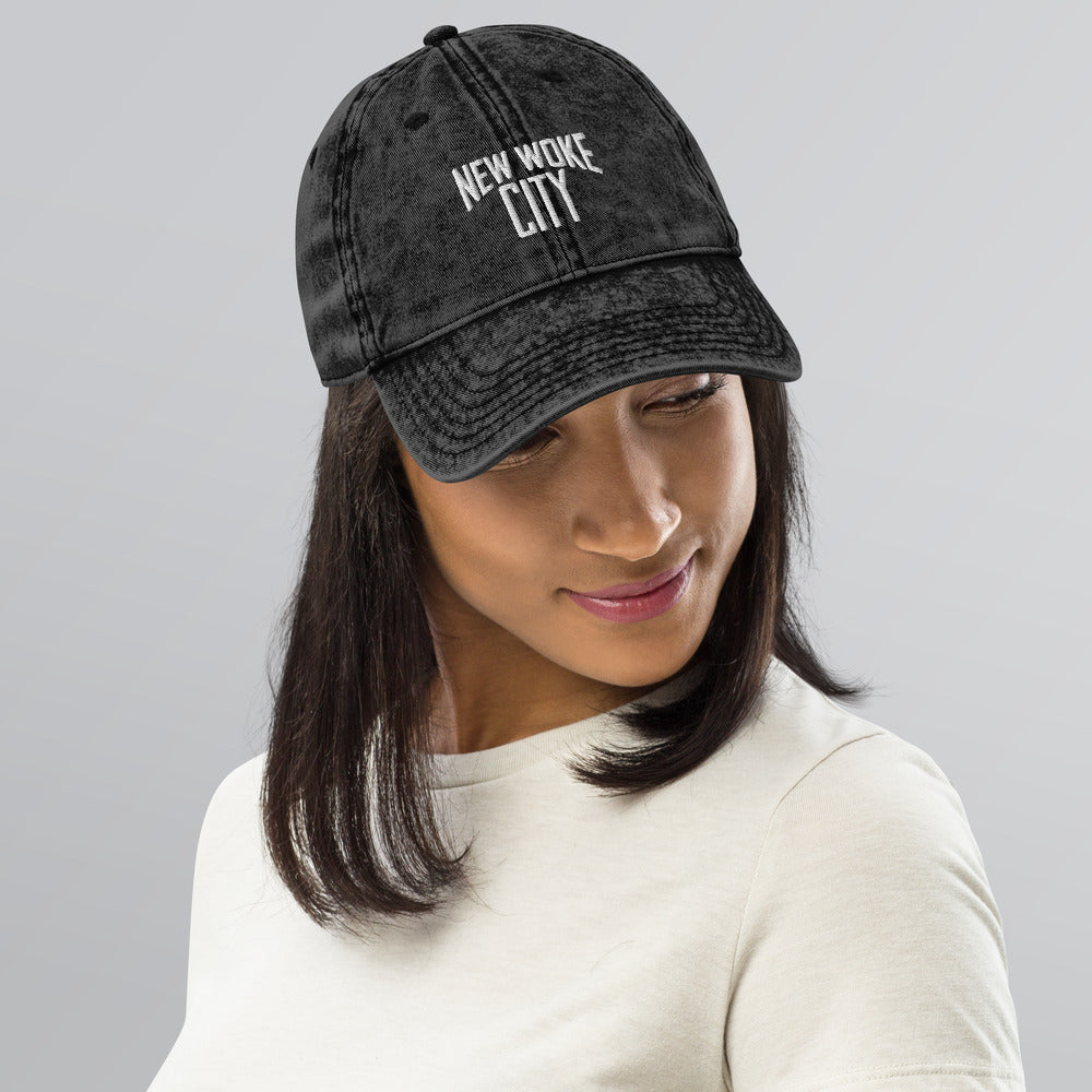New Woke City-Vintage Cotton Twill Cap