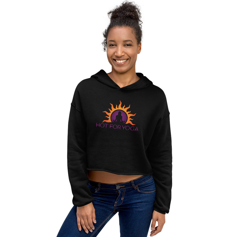 Hot For Yoga-Crop Hoodie