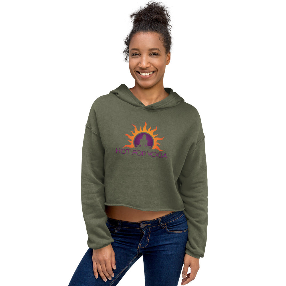 Hot For Yoga-Crop Hoodie