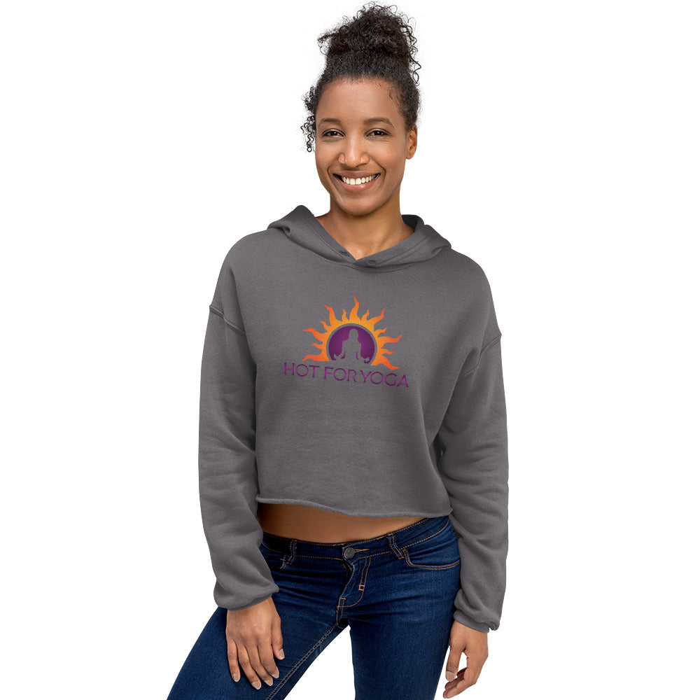 Hot For Yoga-Crop Hoodie