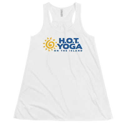 Hot Yoga On The Island-Women's Flowy Racerback Tank