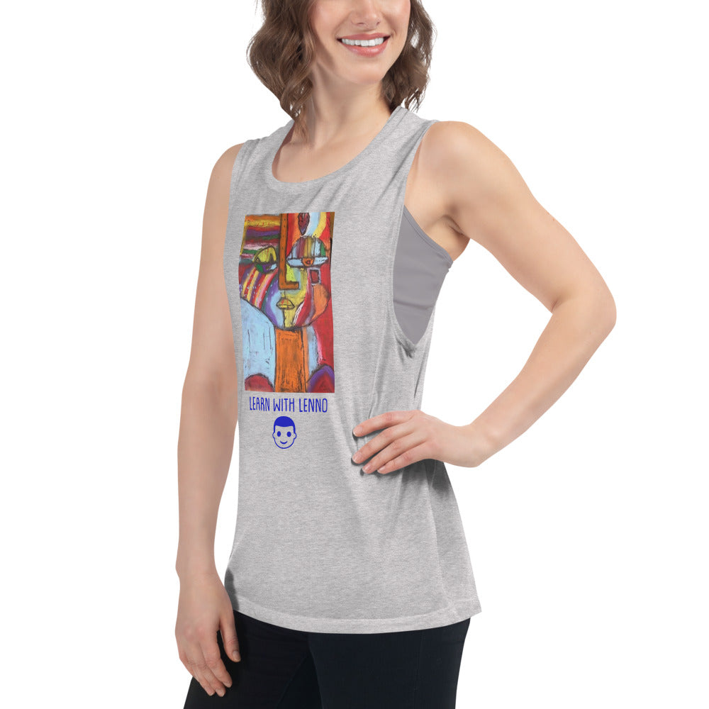 Learn With Lenno-Ladies’ Muscle Tank