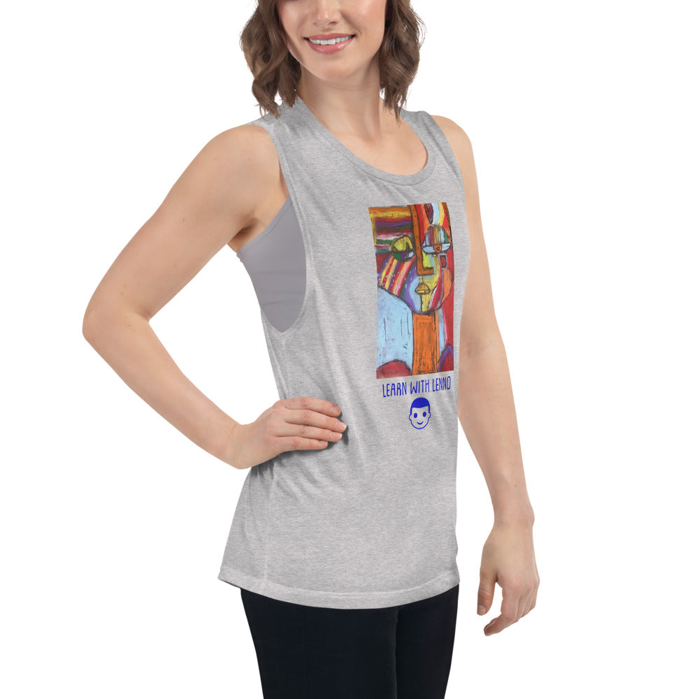 Learn With Lenno-Ladies’ Muscle Tank
