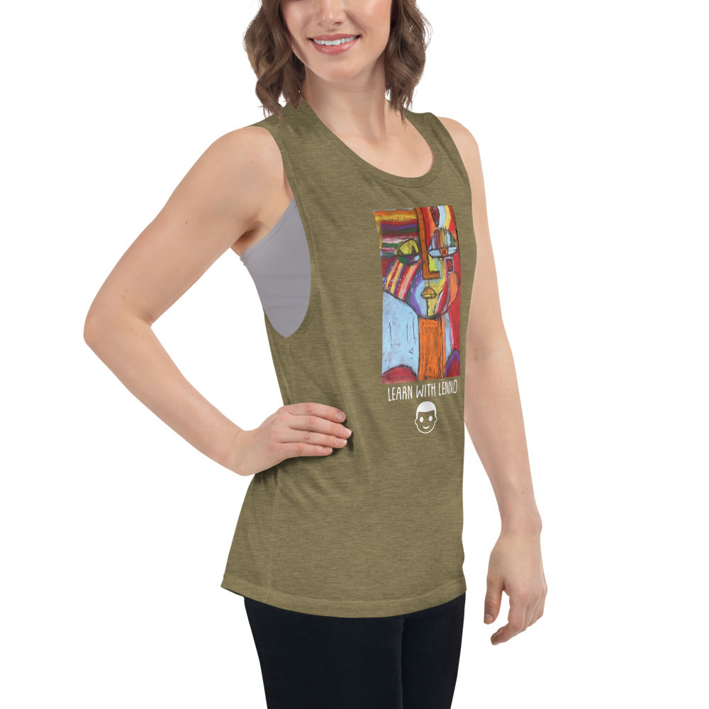 Learn With Lenno-Ladies’ Muscle Tank