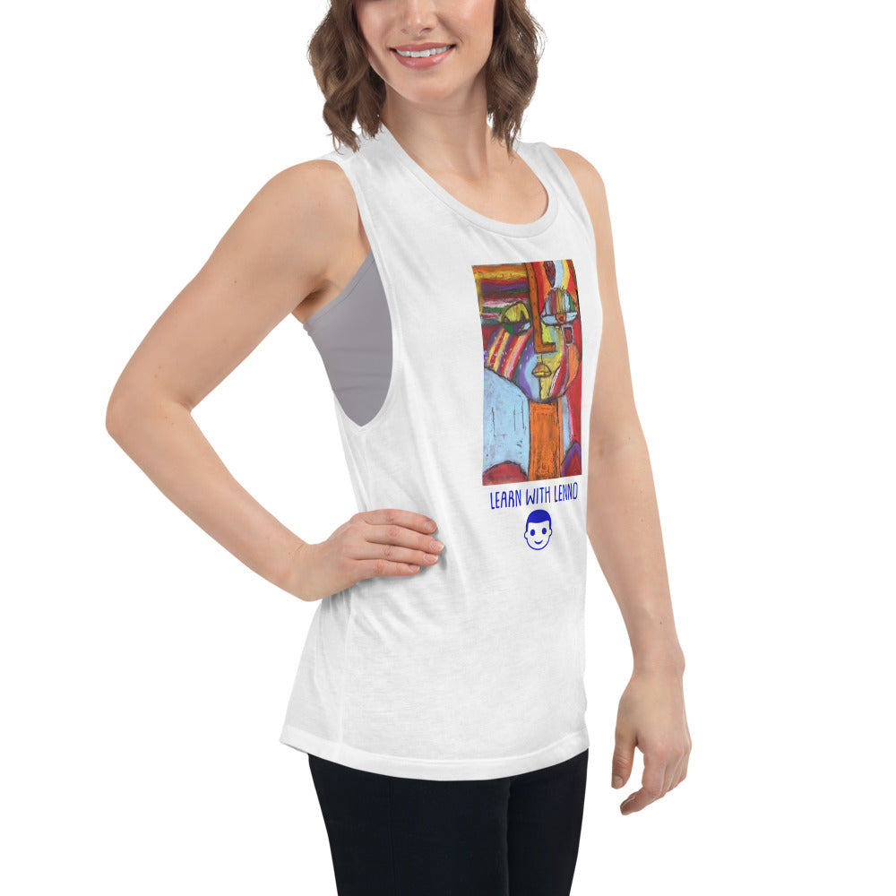 Learn With Lenno-Ladies’ Muscle Tank